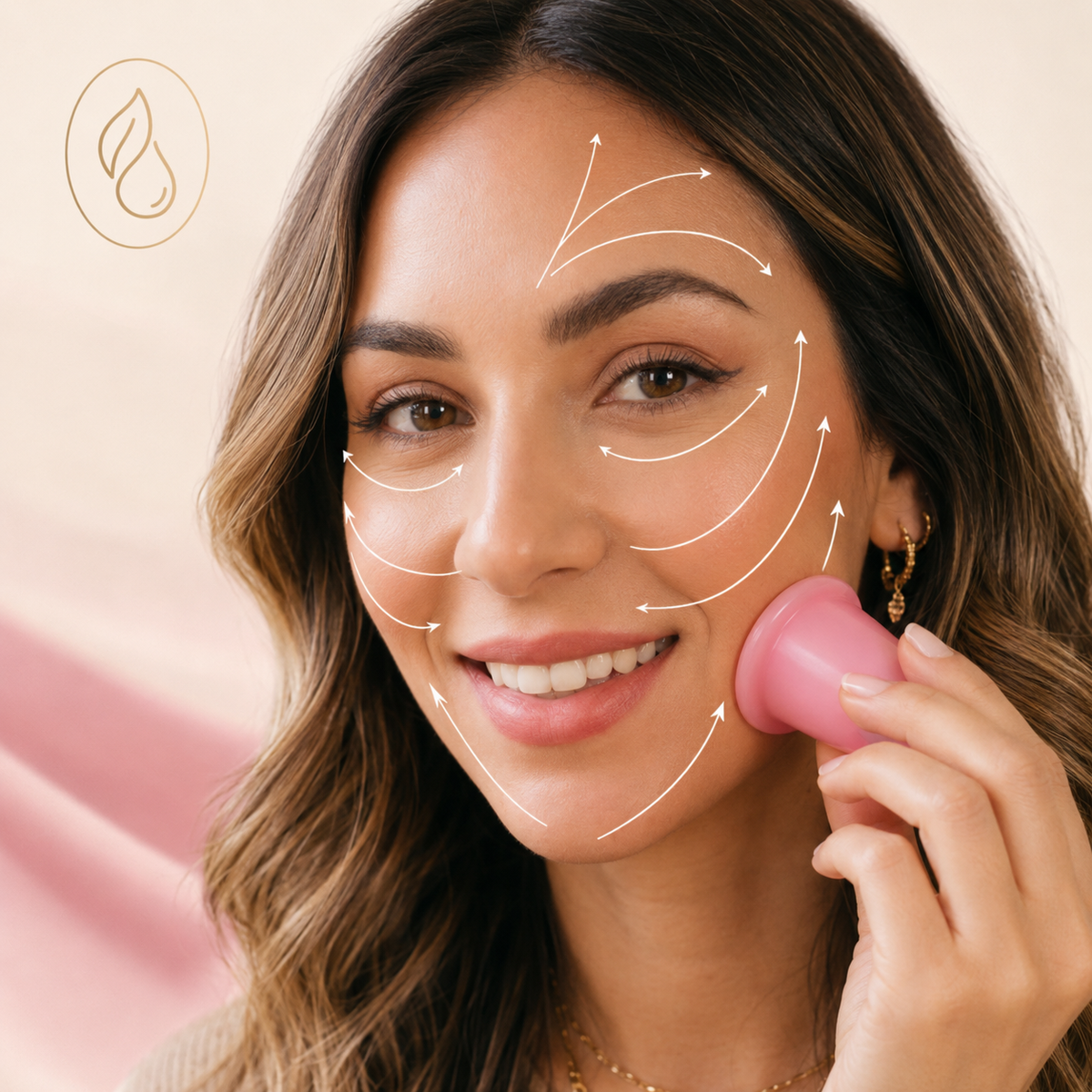 Coffret Cupping Visage — 4 ventouses en silicone rose