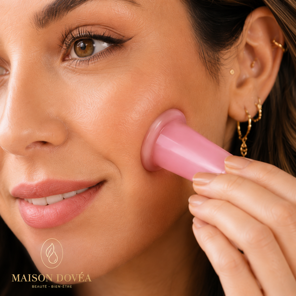 Coffret Cupping Visage — 4 ventouses en silicone rose